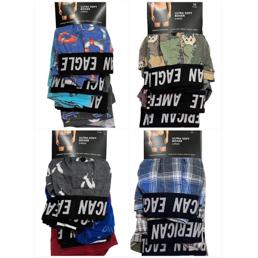 NWT AMERICAN EAGLE Ultra Soft Boxer Underwear 3-Pack 4
