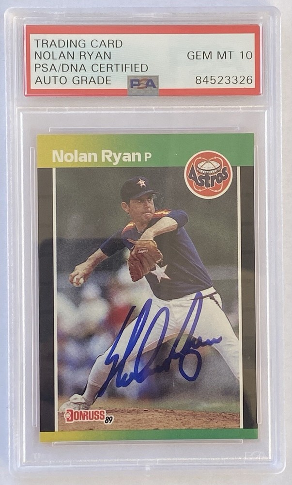 1989 Donruss NOLAN RYAN Autograph BGS Graded With 10 Gem Mint Auto Signature HOF