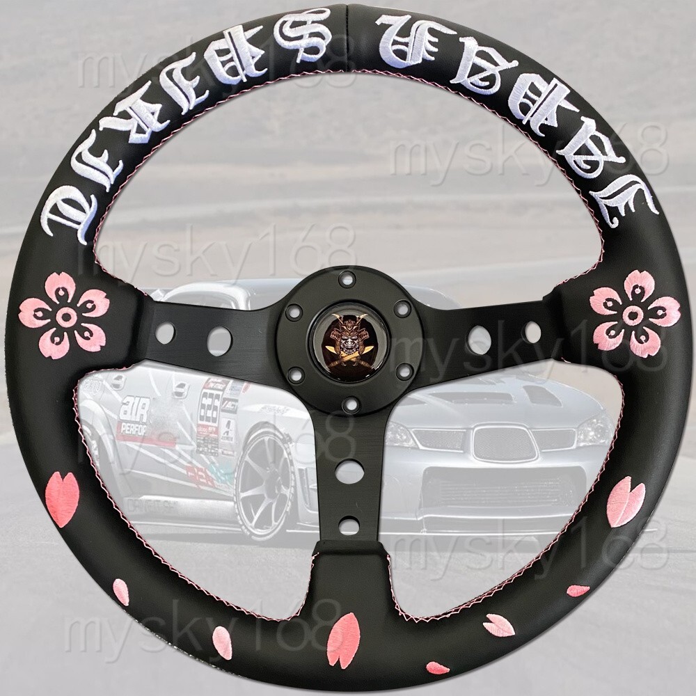Limited edition Car Deep dish Leather Sport Steering Wheel 320mm 12.5in