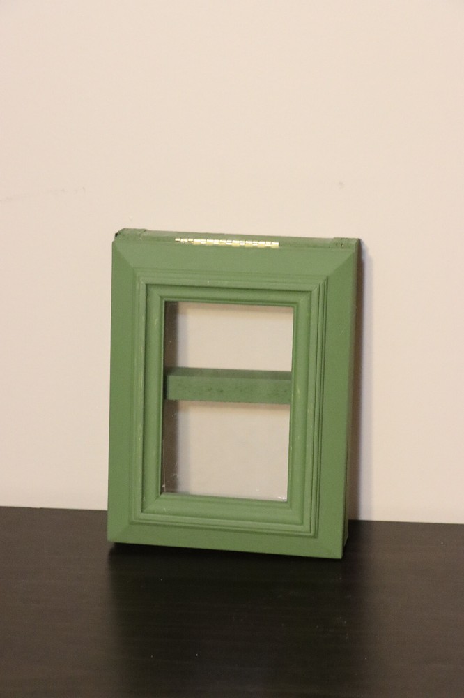 Framed green picture frame and shelf - perfect for storing small items!