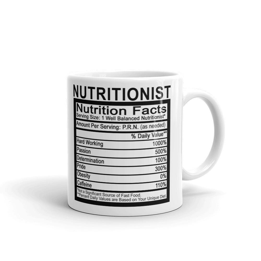 Regd Nutritionist Nutrition Facts Coffee Tea Ceramic Mug Office Work Cup Gift