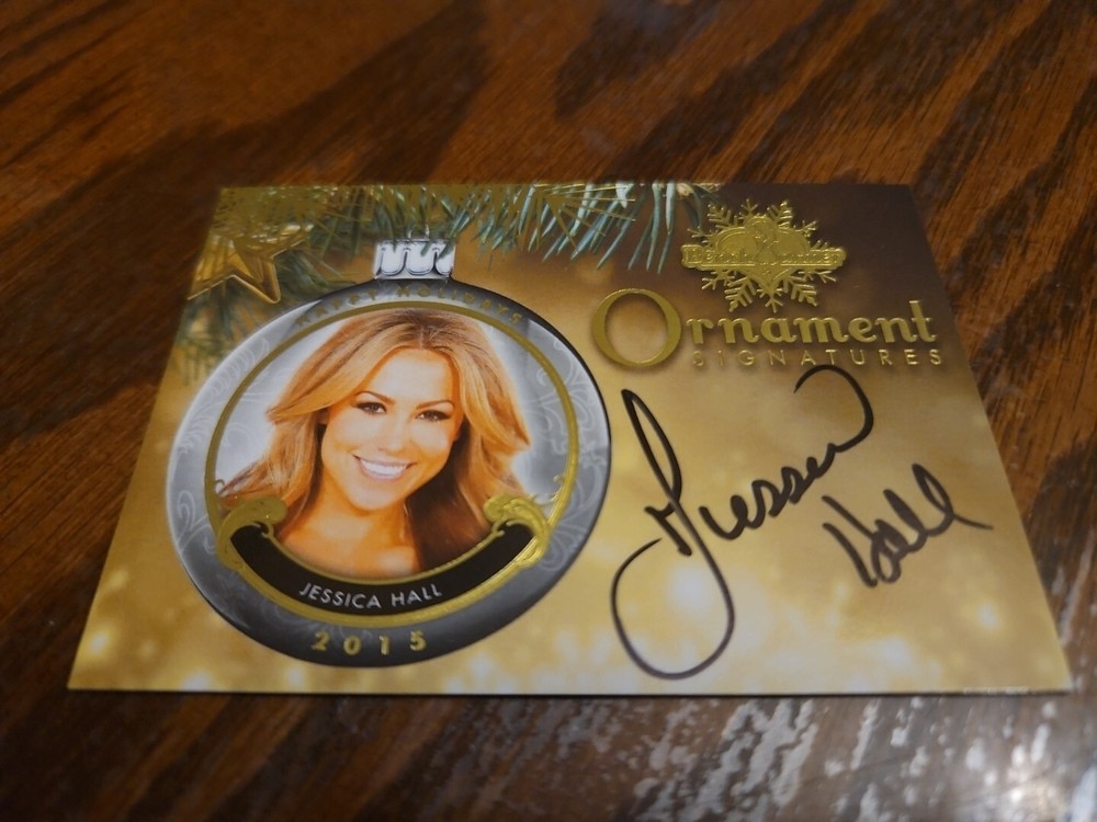 Benchwarmer 2015 Jessica Hall Happy Holidays Ornament Signatures Auto Playboy