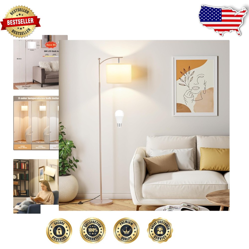 Stylish Light Gold Pole Floor Lamp – 60