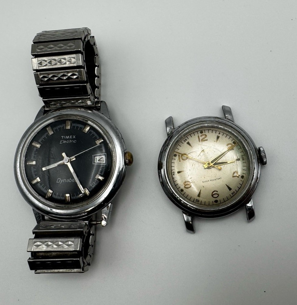 2 Vintage Timex Watches Lot – Electric & Mechanical, Working, Parts/Repair