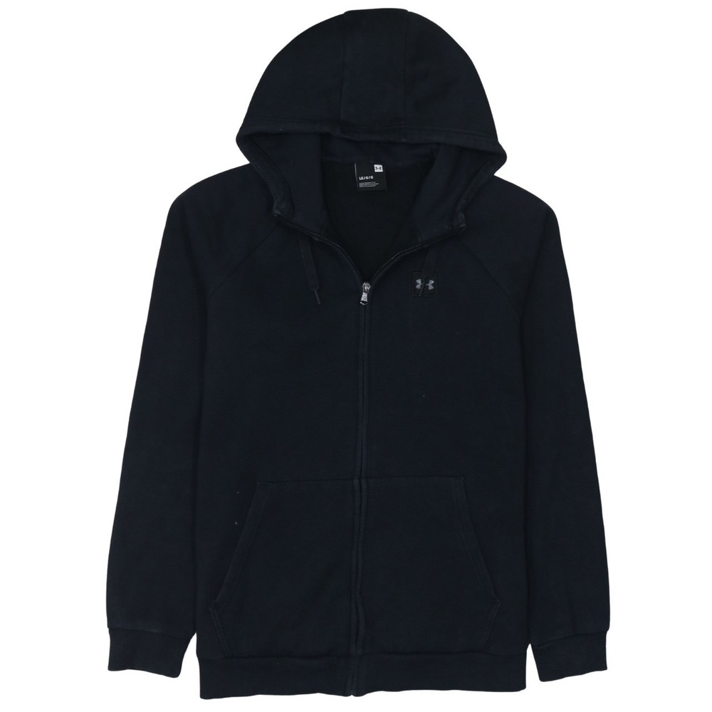 Under Armour Womens Hoodie Black Full Zip Fleece Hooded Pockets Sports L