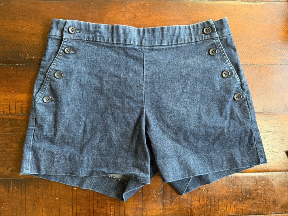 Banana Republic Women's Blue Denim Side Button Jean Short, Size 27/4