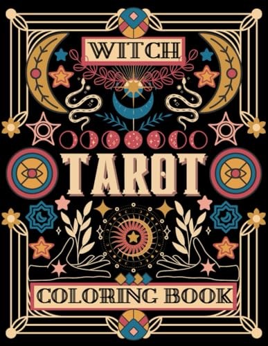 Witch Tarot Coloring Book: Modern Witch Tarot Style Coloring Book with Quotes, i