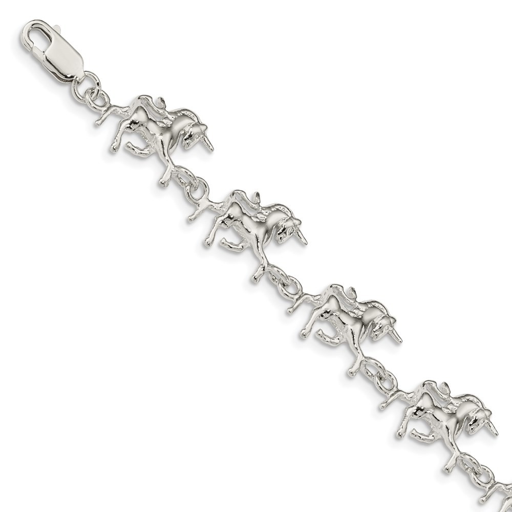 925 Sterling Silver Unicorns Bracelet 7