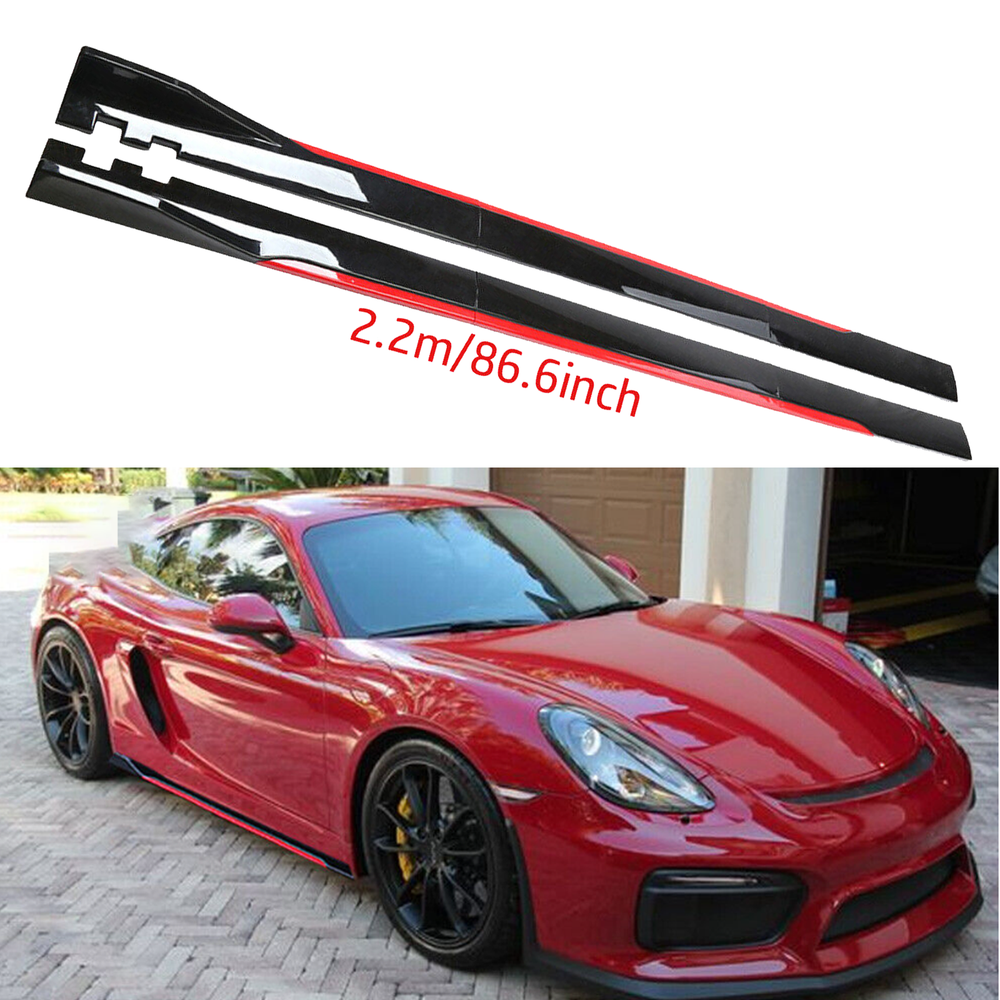For Porsche Cayman GT4 Side Skirt Extension Body Kit Splitter Spoiler Glossy B