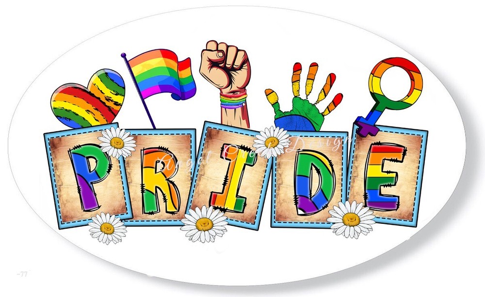 27 Rainbow PRIDE Scrapbook Stickers Pride Day Envelope Seals LGBT Oval Stickers-image