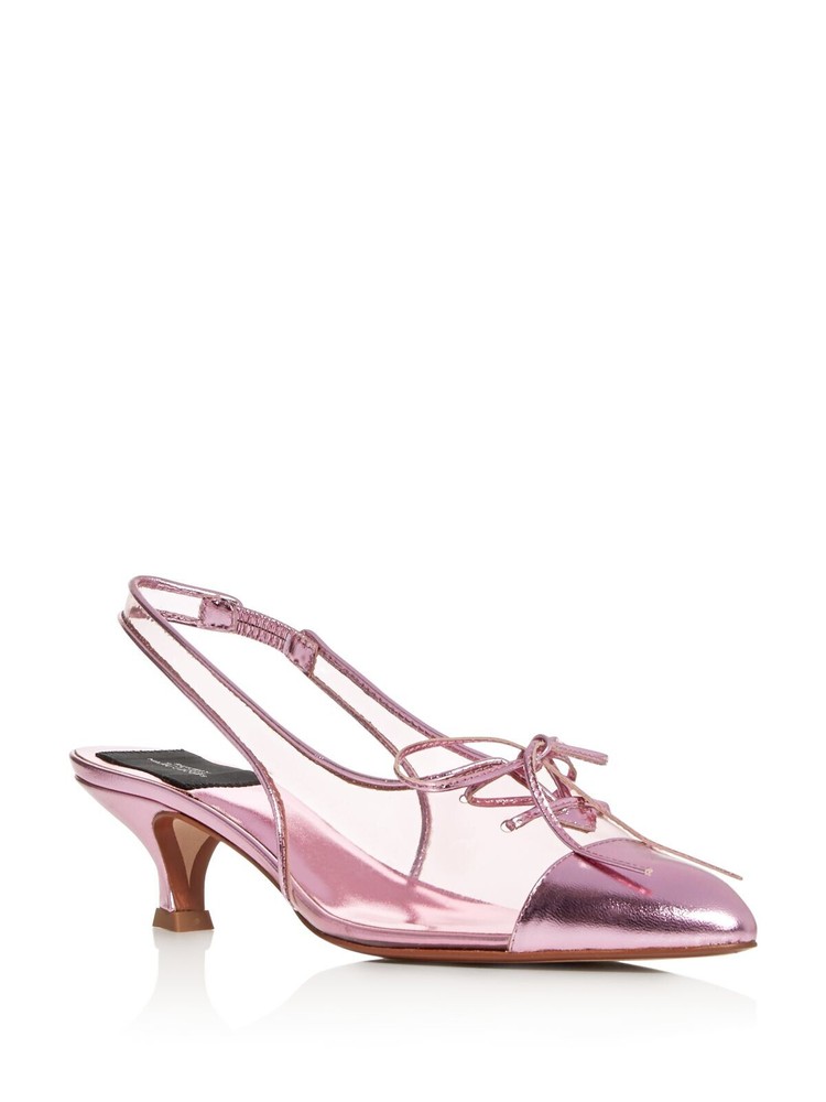 MARC JACOBS Womens Pink Lace Cap Toe Kitten Heel Slip On Slingback 36.5