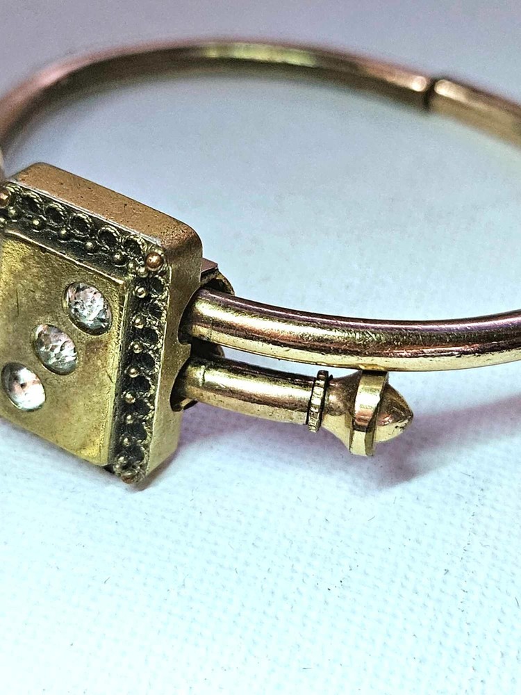 Victorian Cuff Bracelet 1879 Antique Patent December Gold Tone