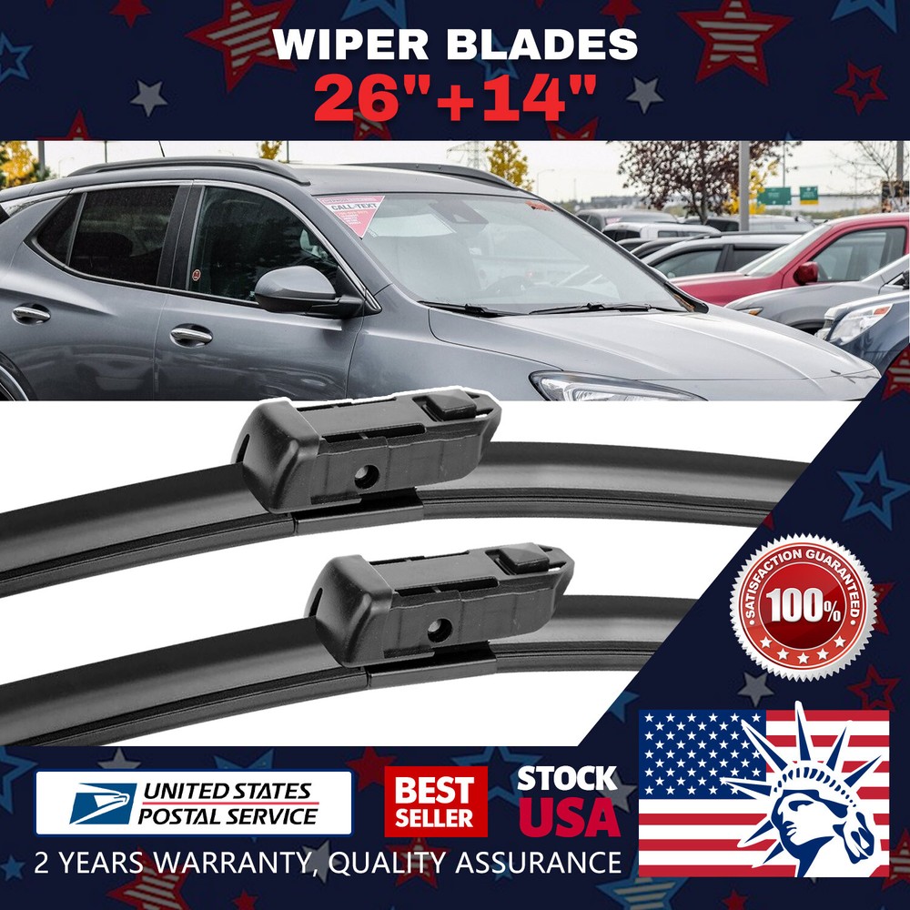 26''+14'' OEM Quality Replace Windshield Wiper Blade Pair All Season Applicable
