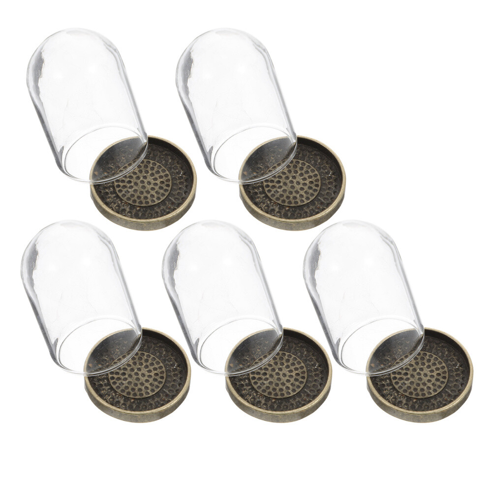 5 Sets Mini Cloche Glass Domes for Terrariums & Micro Landscapes