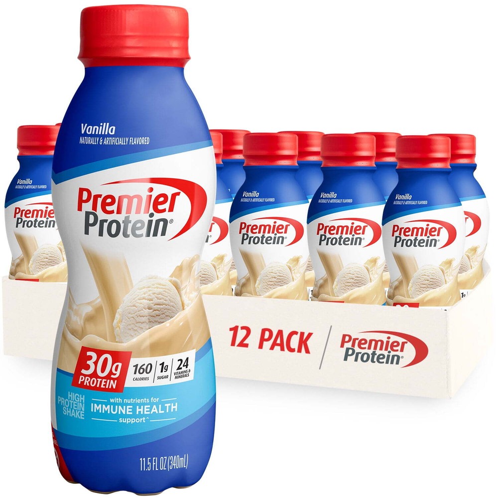 Premier Protein Shake Vanilla 30g Protein 11.5 Fl Oz 12 Ct Gluten-Free Low-fat