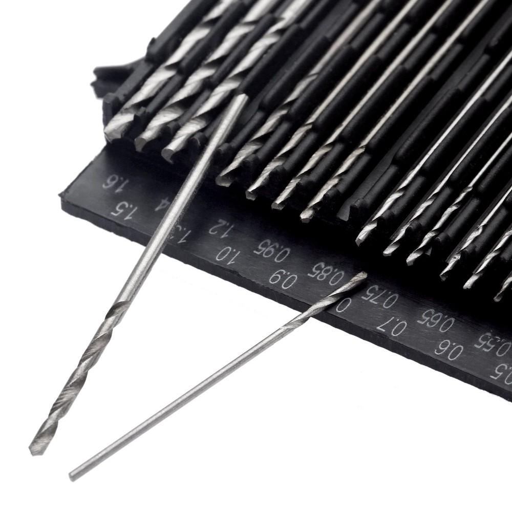 20Pcs 0.3mm-1.6mm HSS Mini Micro Twist Precision Drill Bit Set Craft Tool + Case