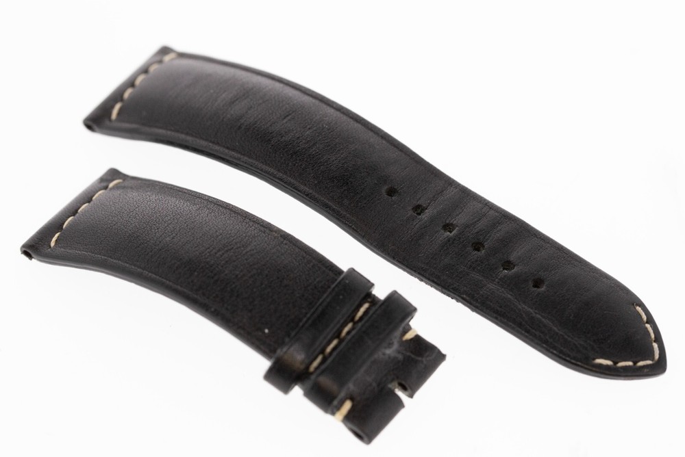 Authentic Breitling 487X Black Calf Leather Watch Strap 23mm Lug