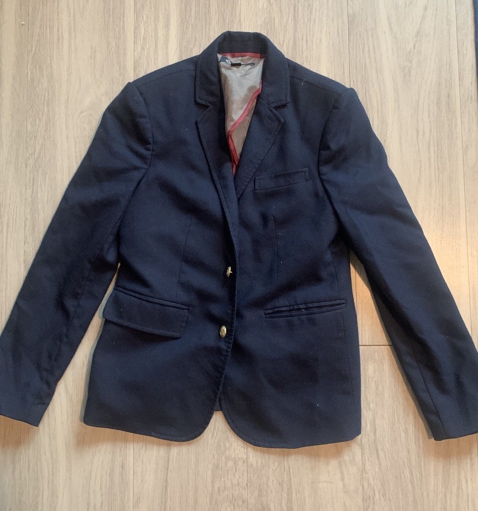 Boys Navy Blue Wool Blazer Size 12 Preppy Sport Coat by Crewcuts