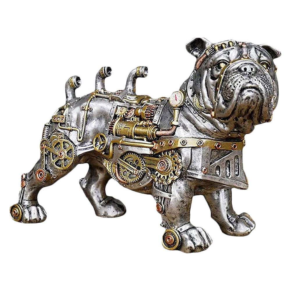 1pc Punk Dog Garden Figurine Whimsical Nodding Outdoor Decor Statue