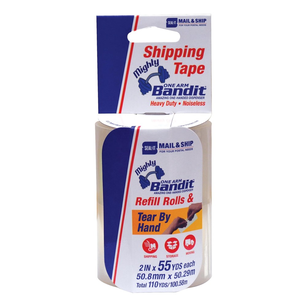 Tear-by-Hand Refill Roll Shipping Tape, 2