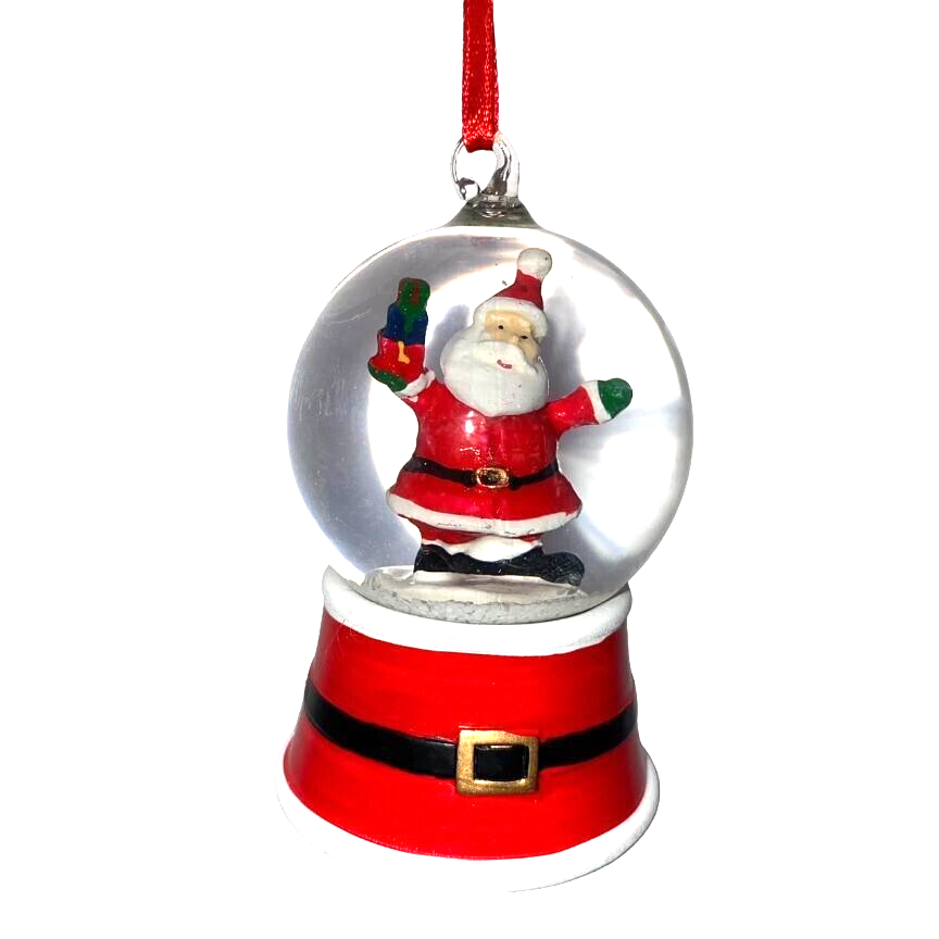 Seasonal Abode Santa Claus Holding Presents Snow Globe Christmas Ornament NWT-image