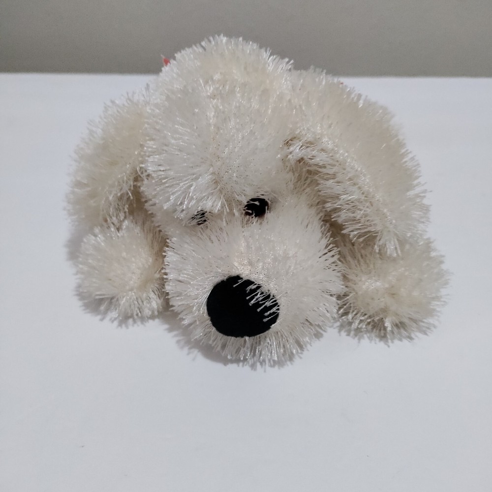 Golden Bear Co Cream Dog Bean Bag Plush Stuffed Animal Floppy Ears & Bow Tie