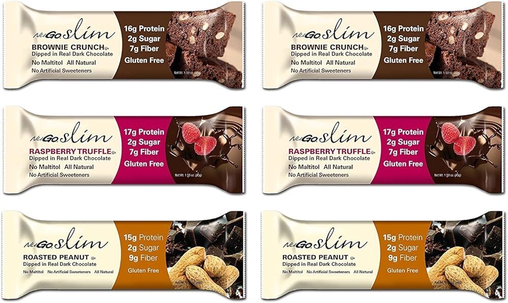 Nugo Bar Slim Variety Sampler Brownie Crunch, Raspberry Truffle, and Roasted ...