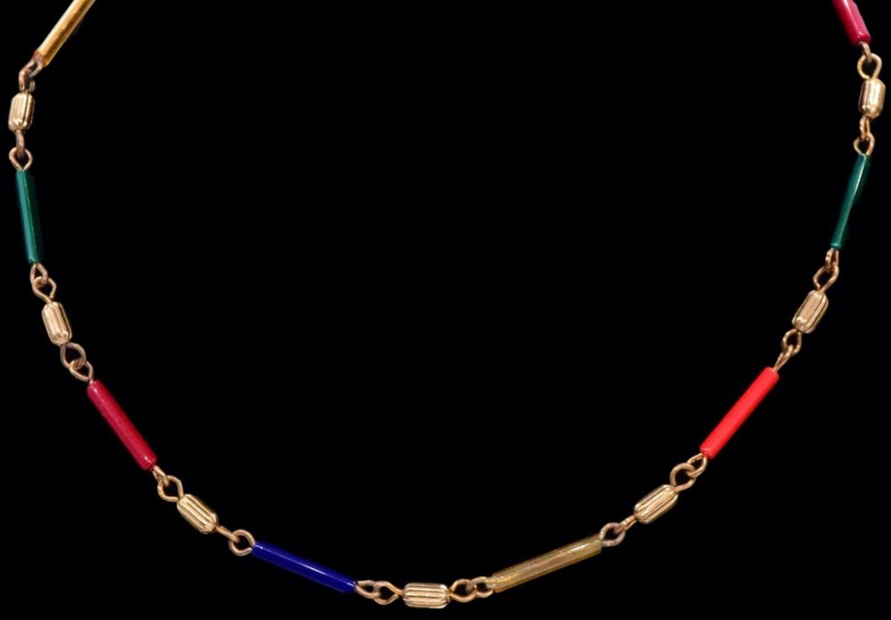 Multicolor Gold Dainty Chain Choker Necklace Beaded Necklace Women's Jewelry 15