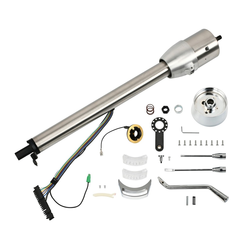 Tilt Auto 28in Natural Stainless Steel Steering Column w/ Adapter No Key for GM