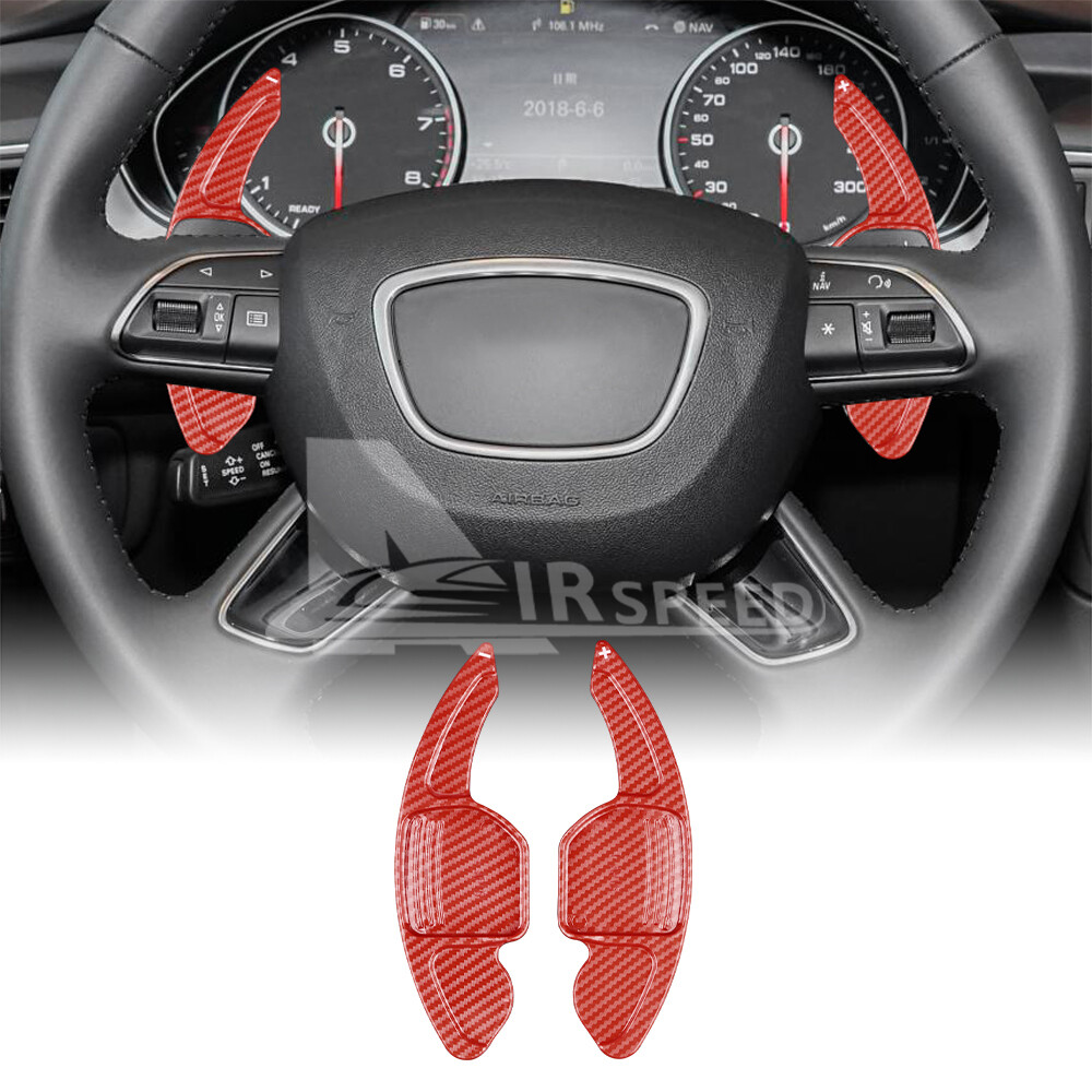 2Pcs Red Car Steering Wheel Paddle Shifter Gear Shift Paddles For Audi A3 A4 A5