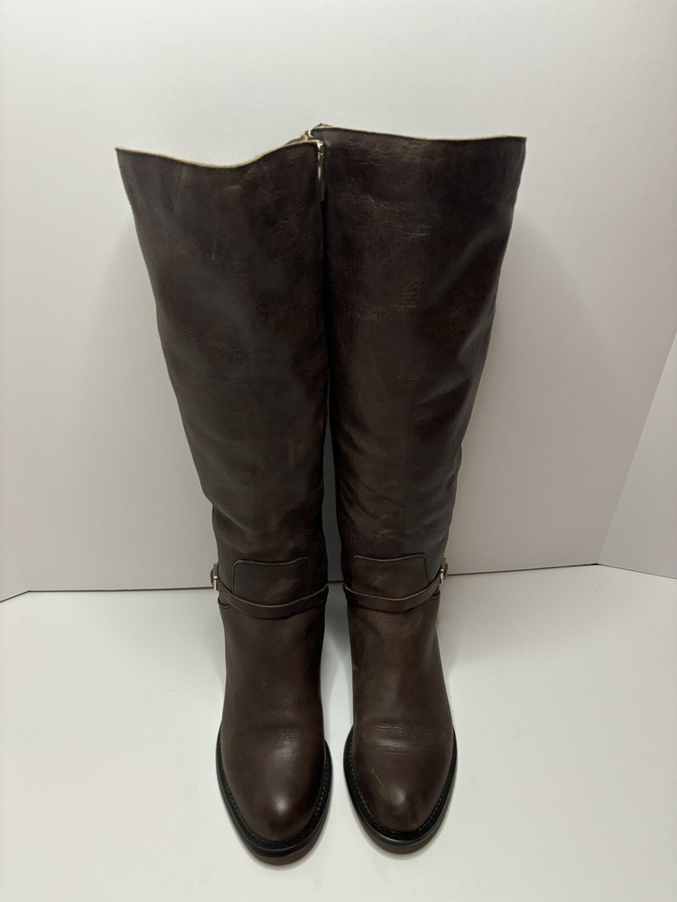 Botas de equitación para mujer Franco Sarto marrón hebilla plateada talla 7M