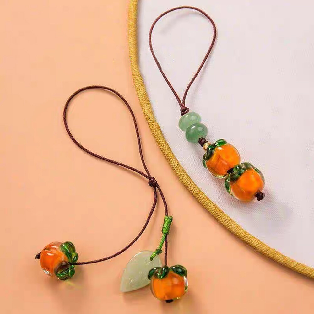 1pc Lucky Persimmon Charm New Year Phone Hanging Ornament-image