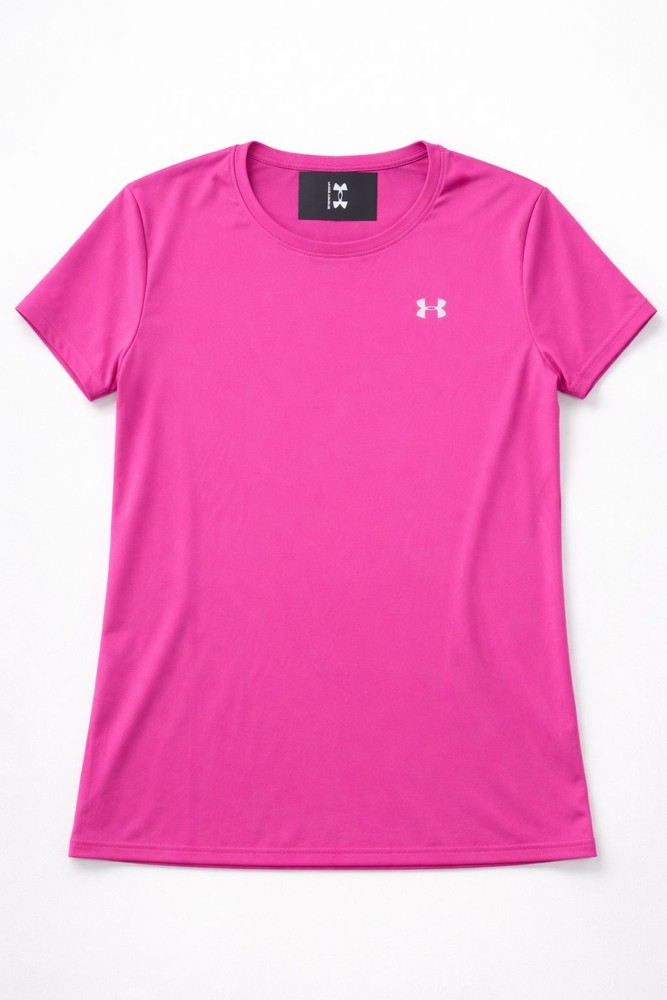 Under Armour Women's Velocity  Pink R-Neck T-Shirt Size XS 1384246