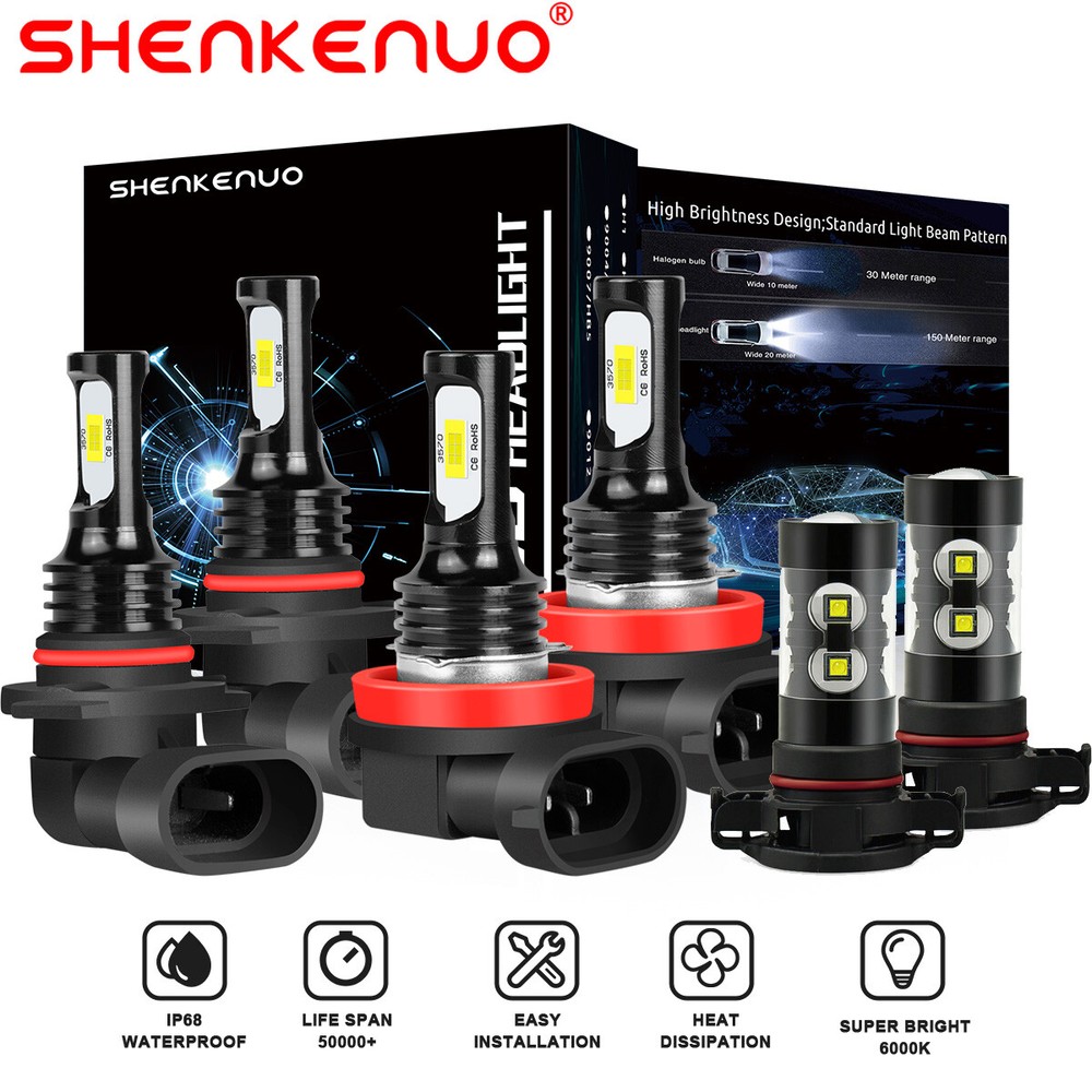 GMC Sierra 2500 HD 2007-2014 Full White LED Headlight Bulb Kit-image