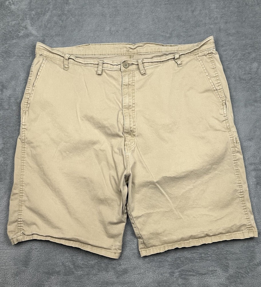 Wrangler Authentic Issue Shorts Mens Reg 44 (43x9) Beige Chino Stretch Hiking