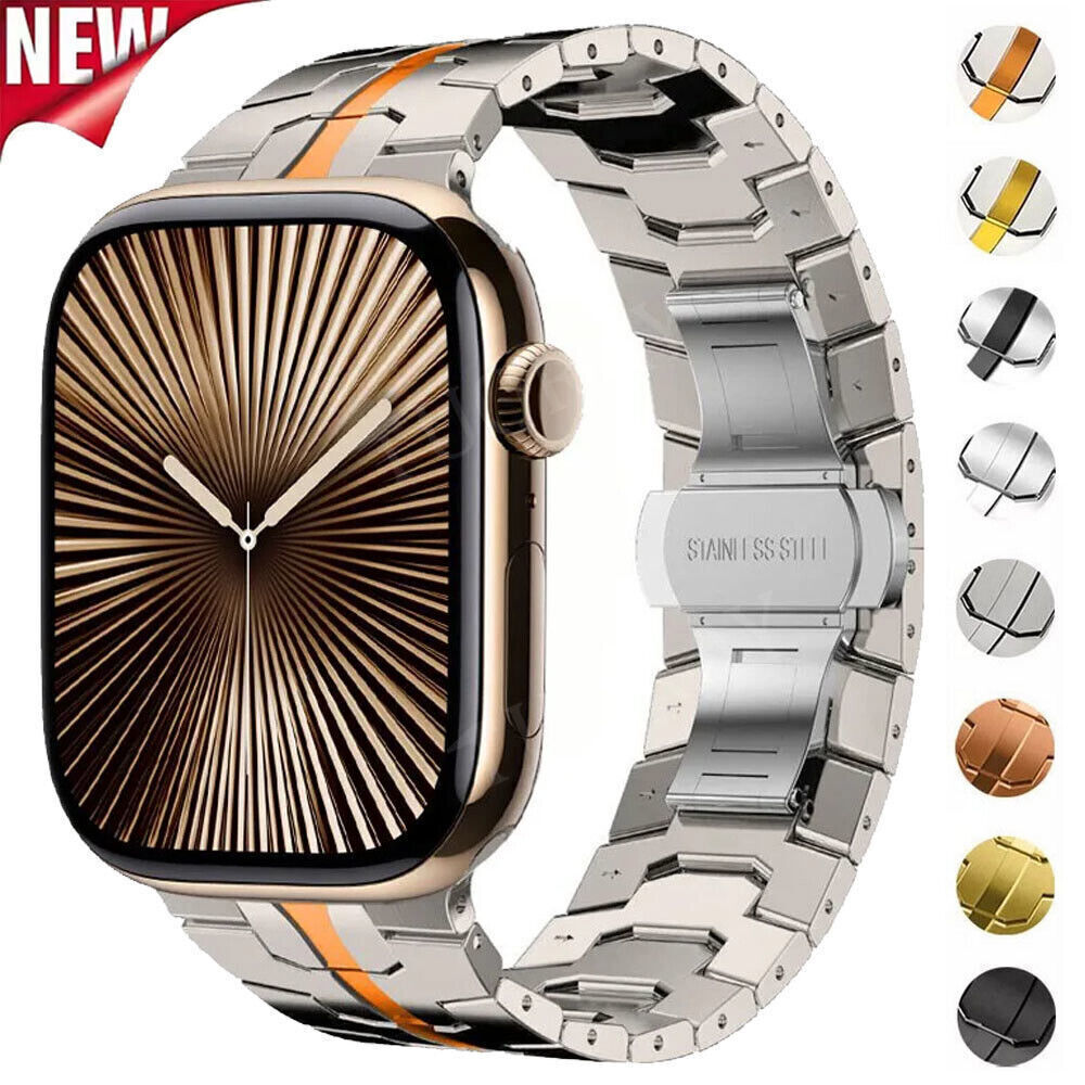 for Apple Watch Series 10 9 8 7 6 5 SE Ultra 2 Stainless Steel Band Metal Strap