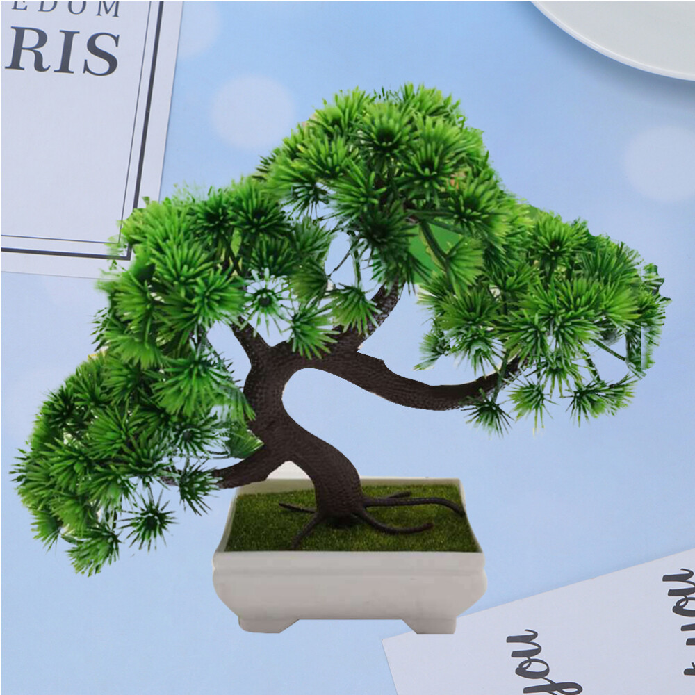 Artificial Bonsai Tree Small Zen Decor Realistic Simulated Plant Pot Vivid