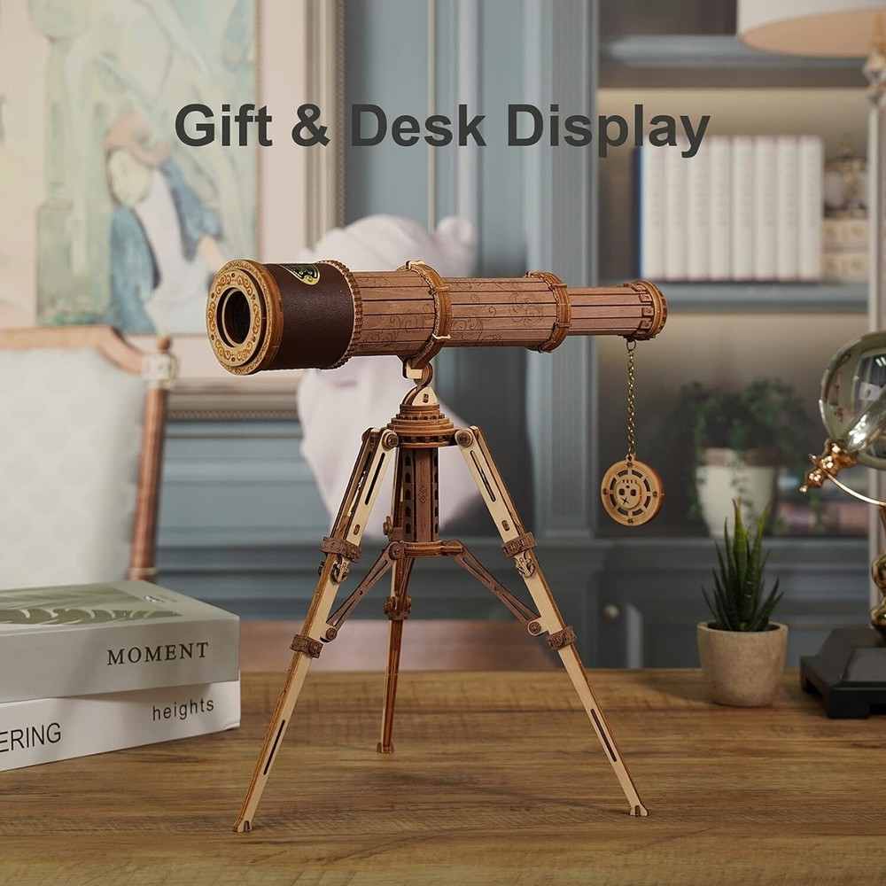 ROKR Monocular Telescope Model Kit 3D DIY Wooden Puzzles Kids Adults Xmas Gift