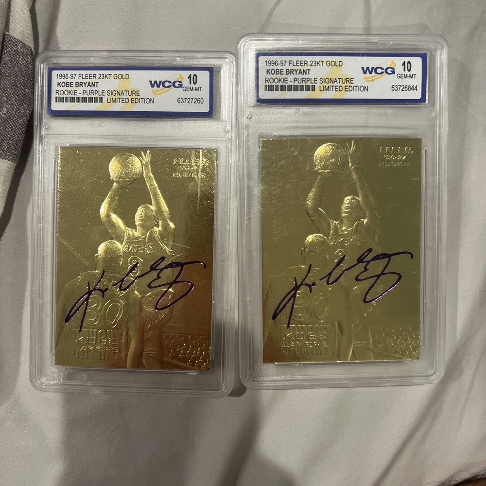 1996-97 Fleer 23KT Gold Kobe Bryant Rookie PSA 10 Gem Mint Purple Auto RC