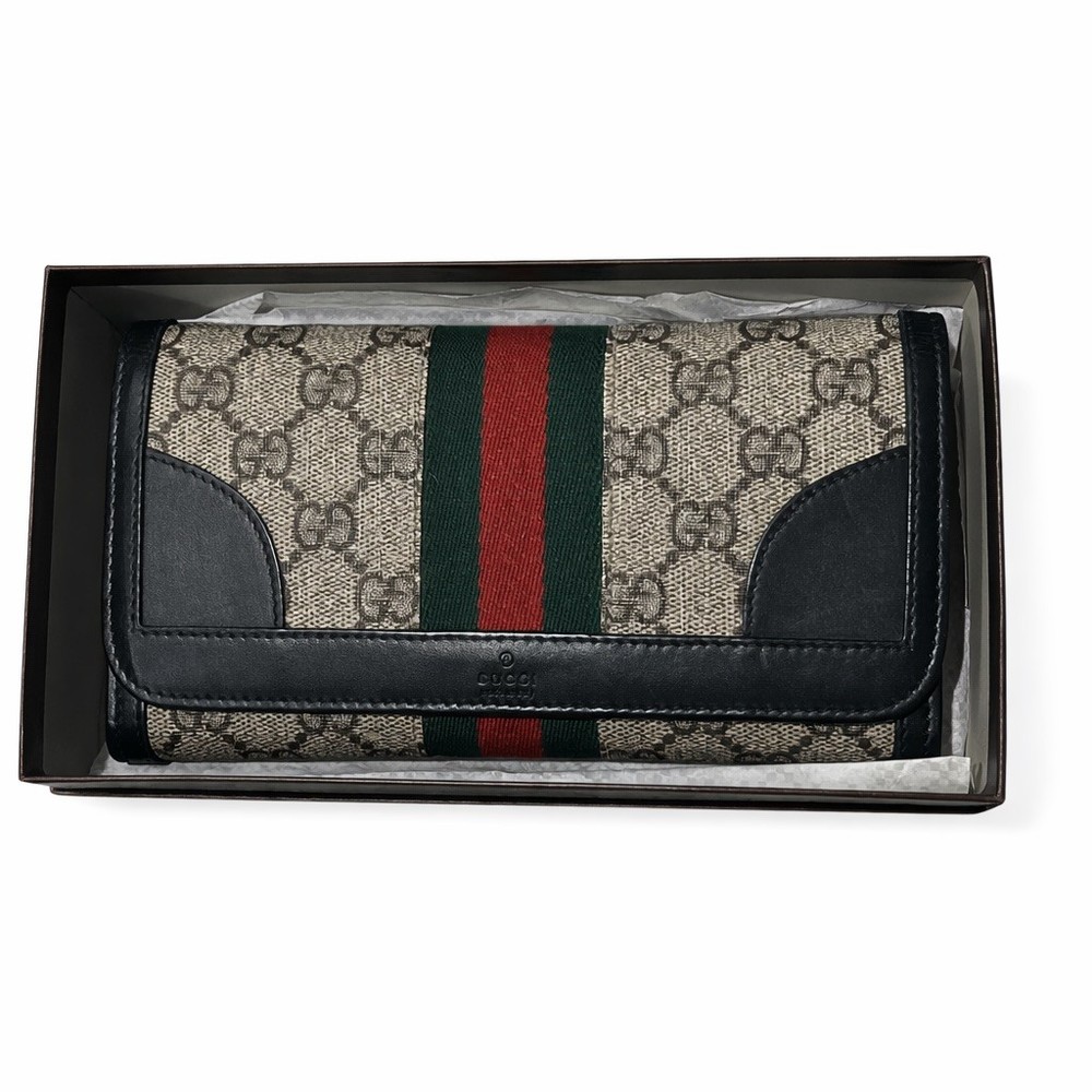 Gucci GG Supreme Sherry Line Long Wallet