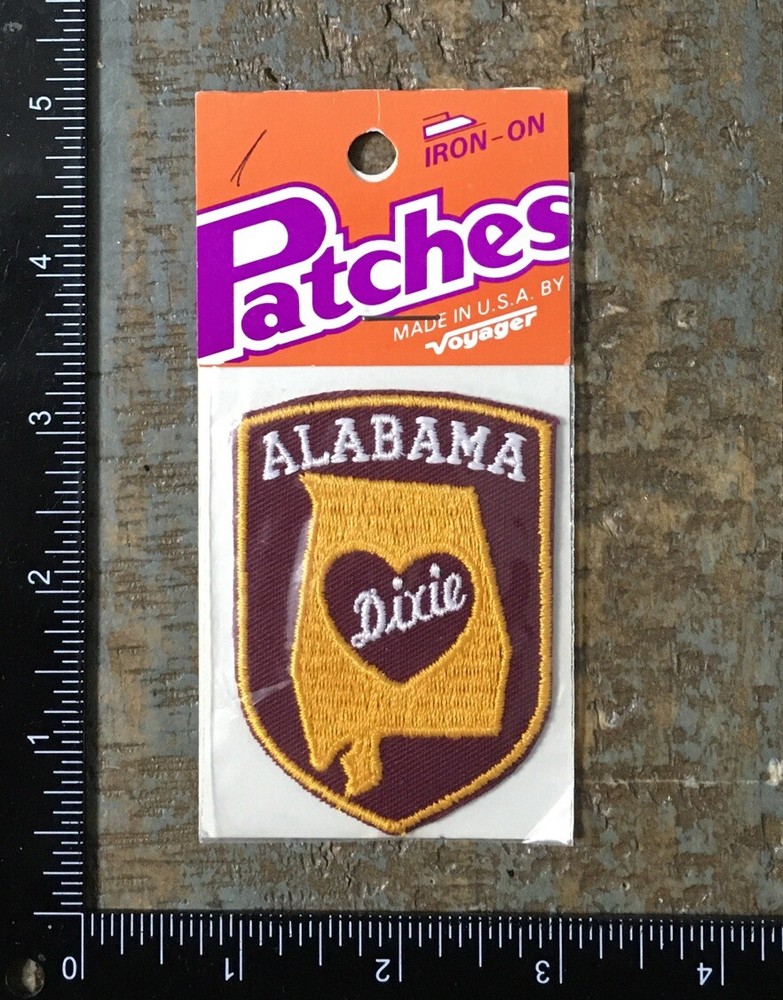 Vintage Alabama Dixie Heart Voyager Embroidered Iron-On Travel Patch