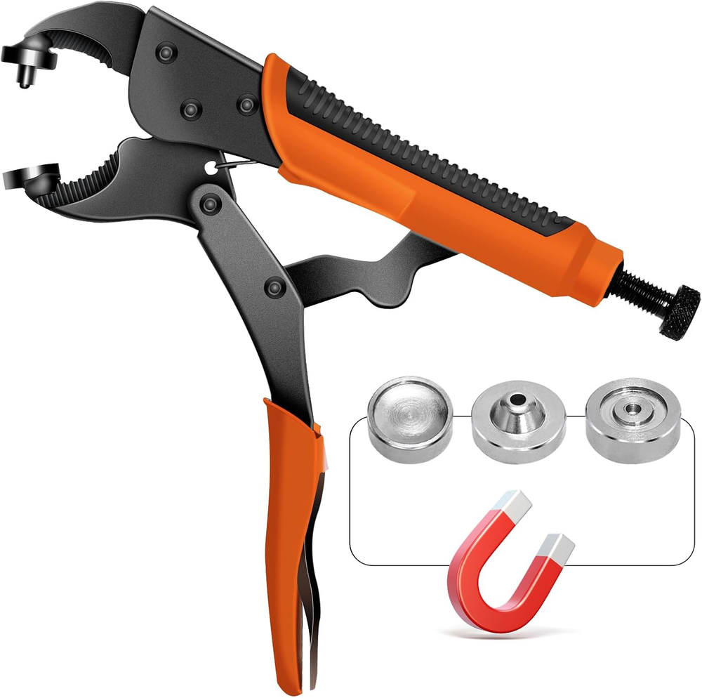 Heavy Duty Snap Fasteners Kit,【Upgraded Version】 Snap Pliers for Metal Snaps,  C