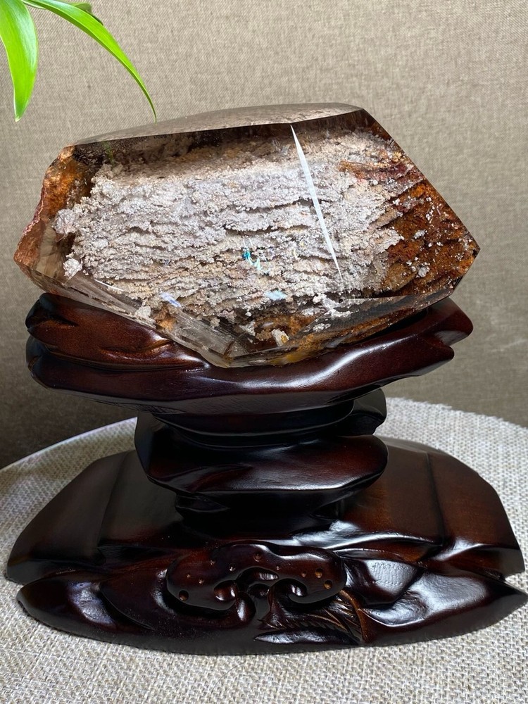 3.7LB Natural Ghost Phantom Quartz Obelisk Crystal Wand Point Tower Gift