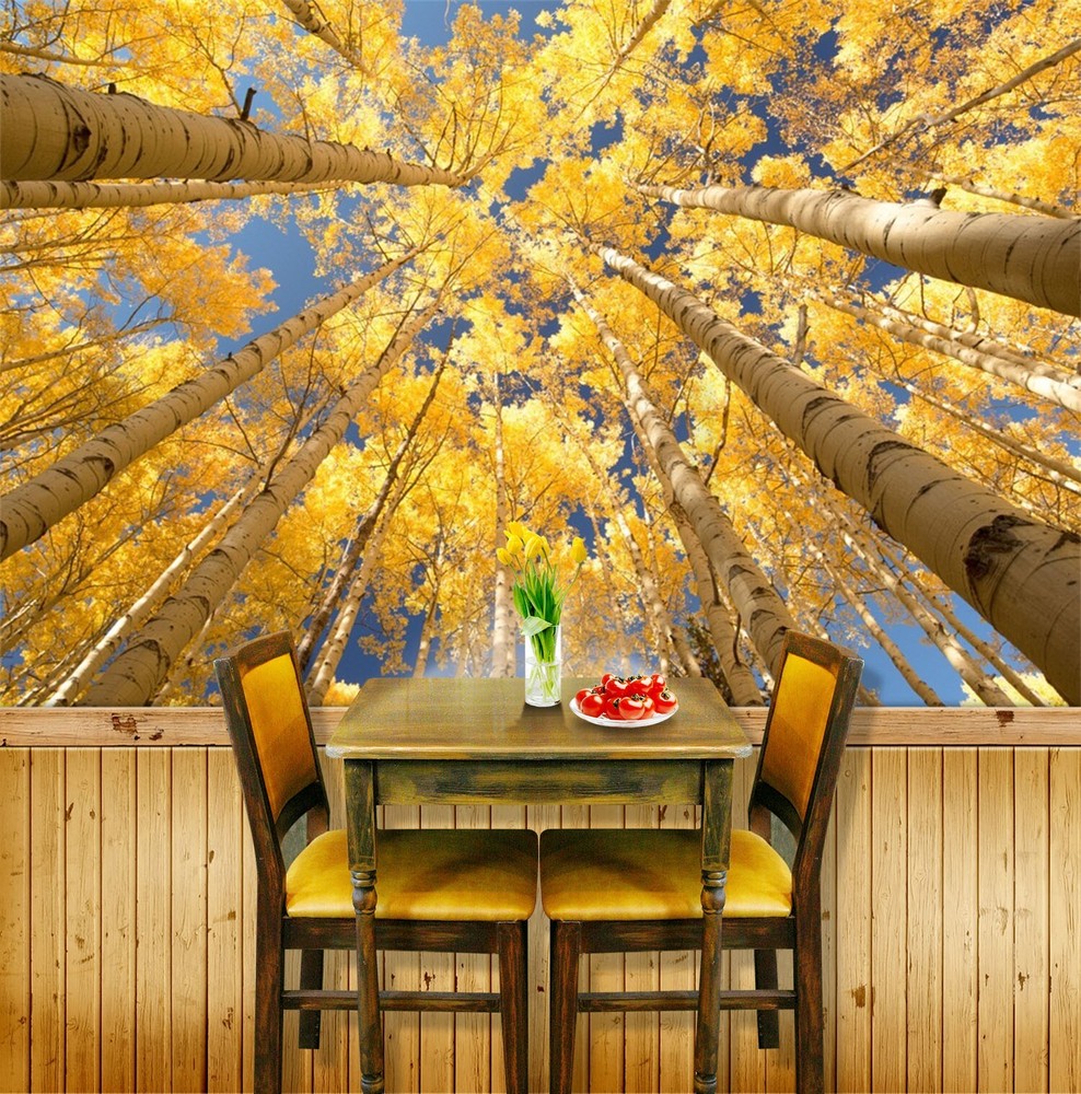 3D Yellow Tree ZHUA10699 Wallpaper Wall Murals Removable Self-adhesive Ann 24