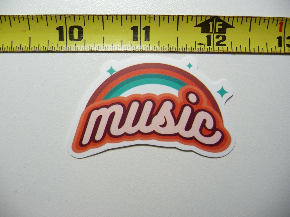 Music Rainbow Stars Decal Sticker for Musician Fans and Band Lovers