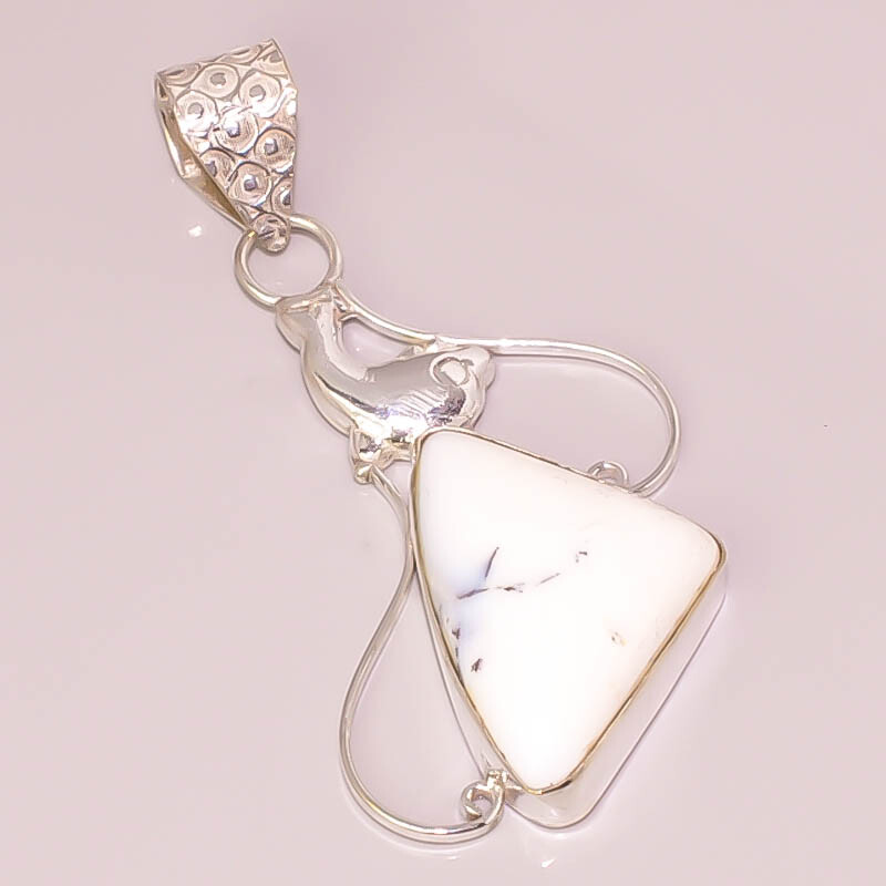 Natural Dendrite Opal Handmade Jewelry 925 STERLING SILVER PLATED PENDANT