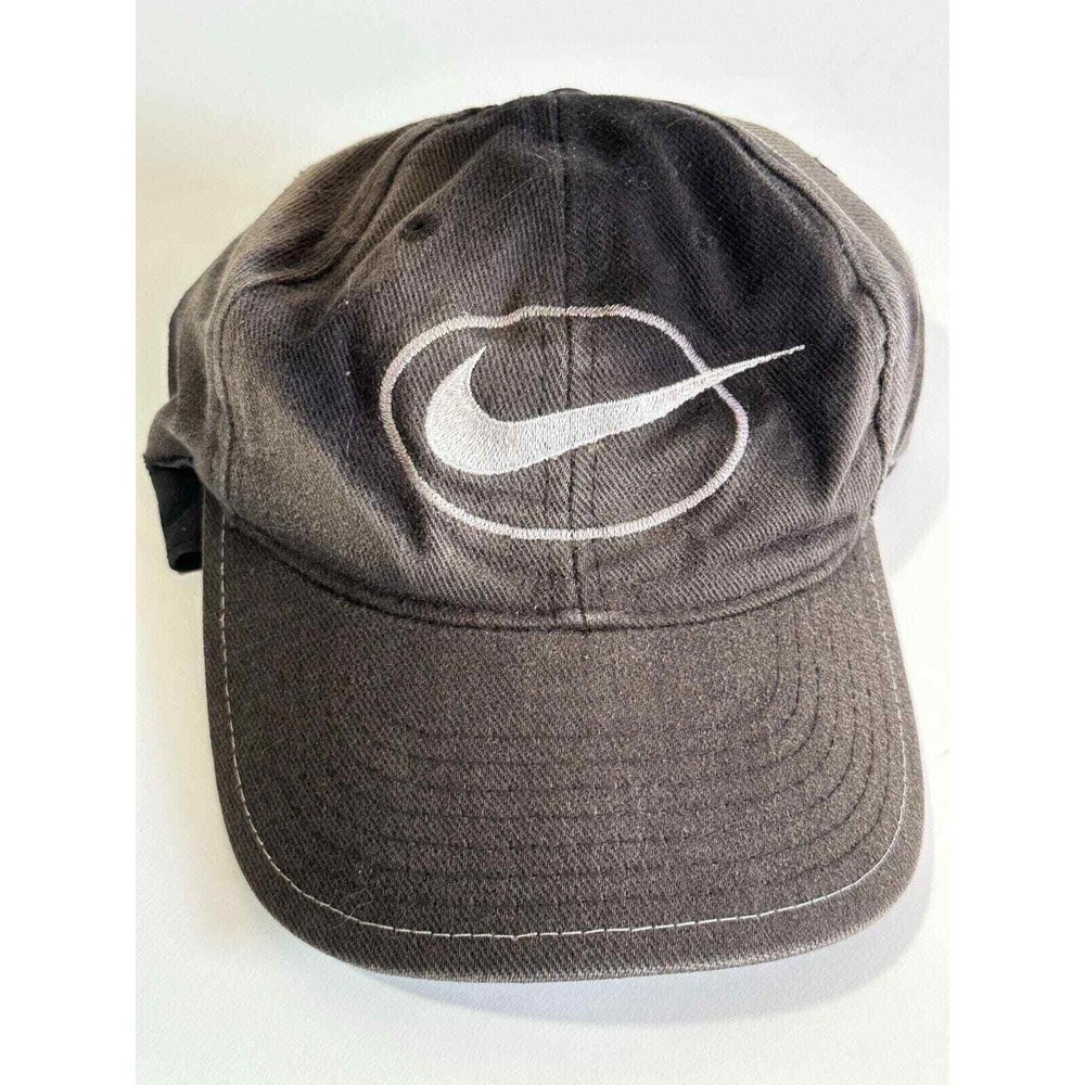 Nike Snapback Baseball Hat Unisex Black Cotton Swoosh Logo One Size Adult