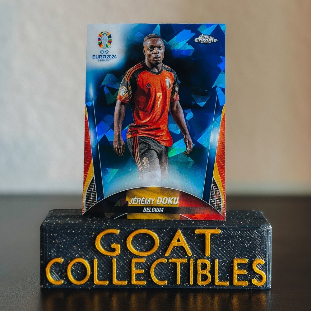 2024 TOPPS Chrome UEFA EURO Sapphire JEREMY DOKU #18 NM+ BELGIUM
