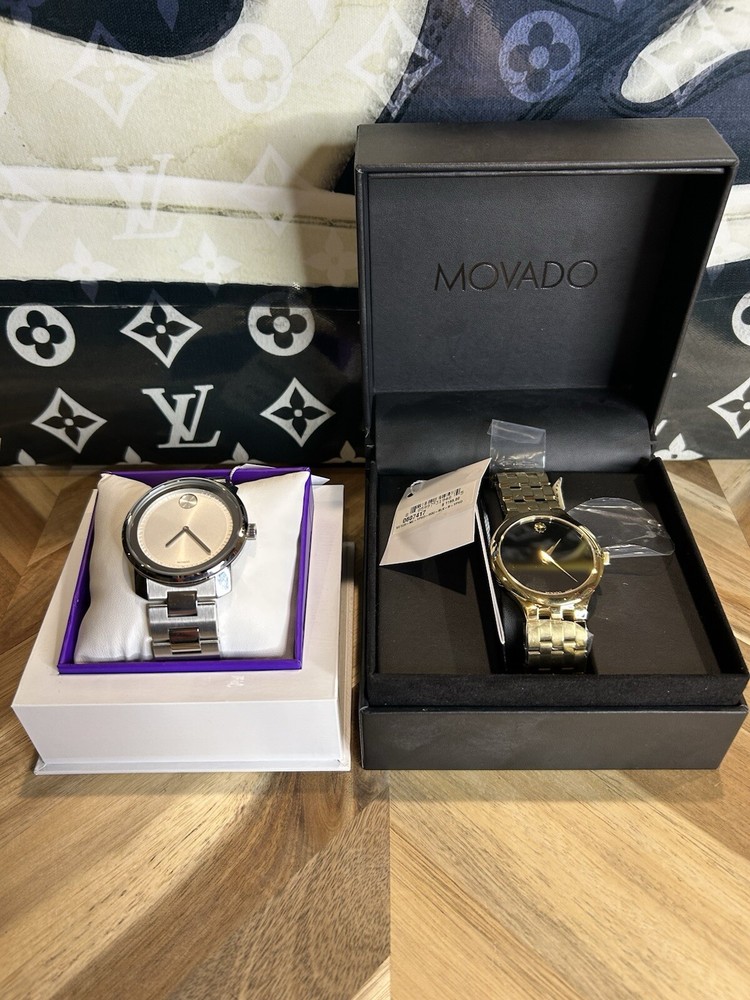 Authentic Movado Venturi Bold Classic Gold & Silver Watches New In Box