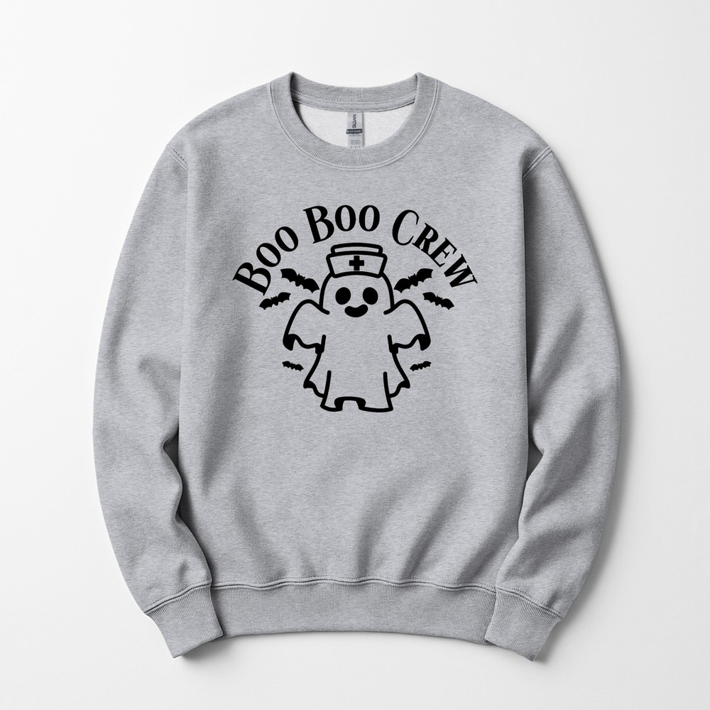 Boo Boo Crew Sweatshirt Crewneck Unisex Womens Mens Cute Halloween Nurse LIfe